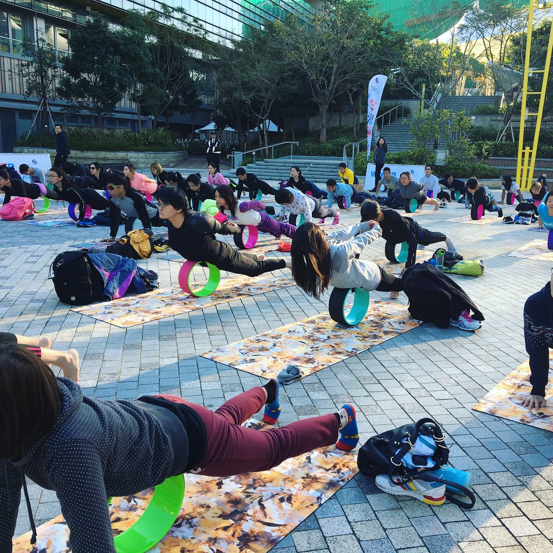 An outdoor group movement event by OMIYOGA