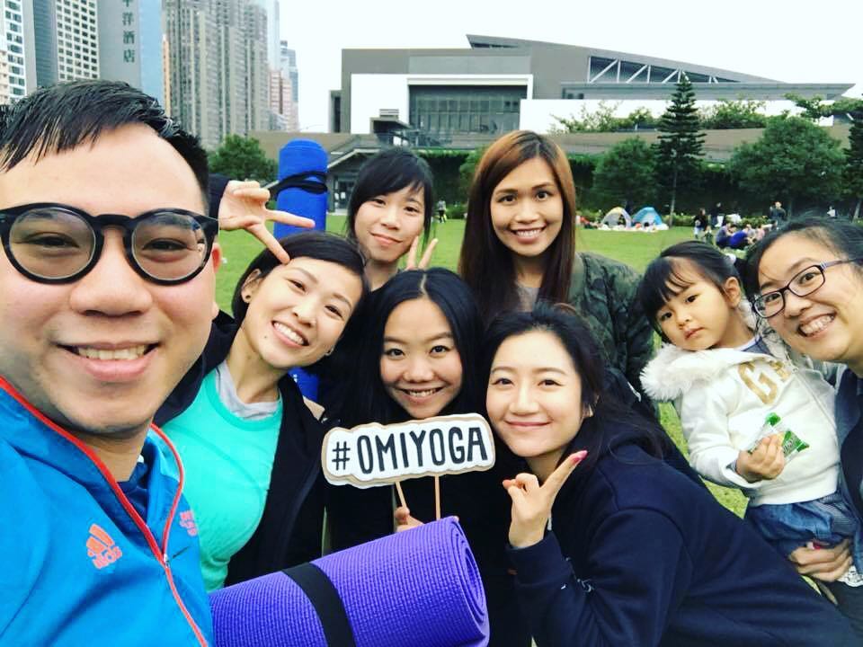 A large OMIYOGA group wellbeing activity
